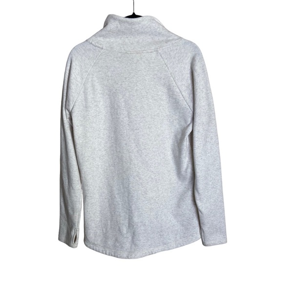 Athleta Cozy Karma Asym Pullover Fleece in Oatmeal size Small - Picture 3 of 9